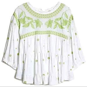 NWT Free People Edie Embroidered Top
